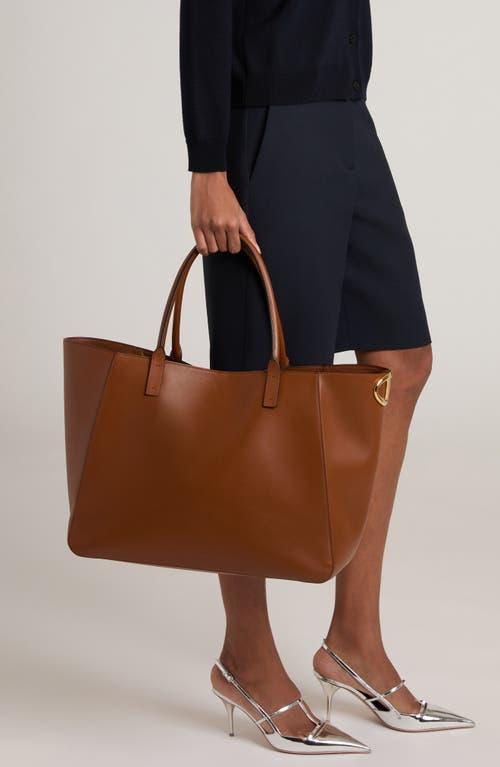 VALENTINO GARAVANI Leather Tote Bag In Brown Product Image