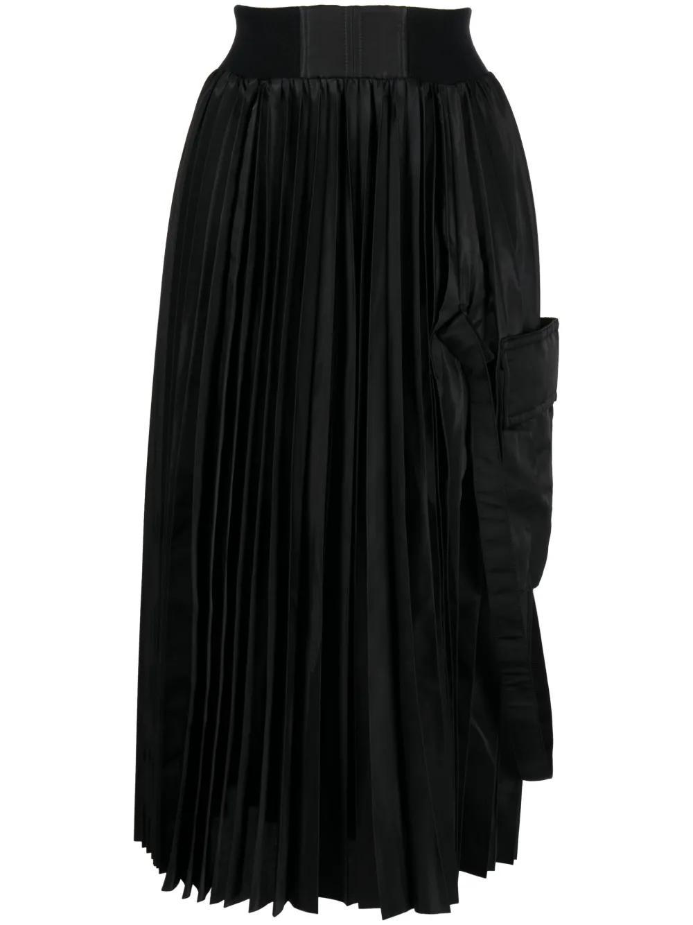 SACAI High-waist Pleated Midi Skirt In White Product Image