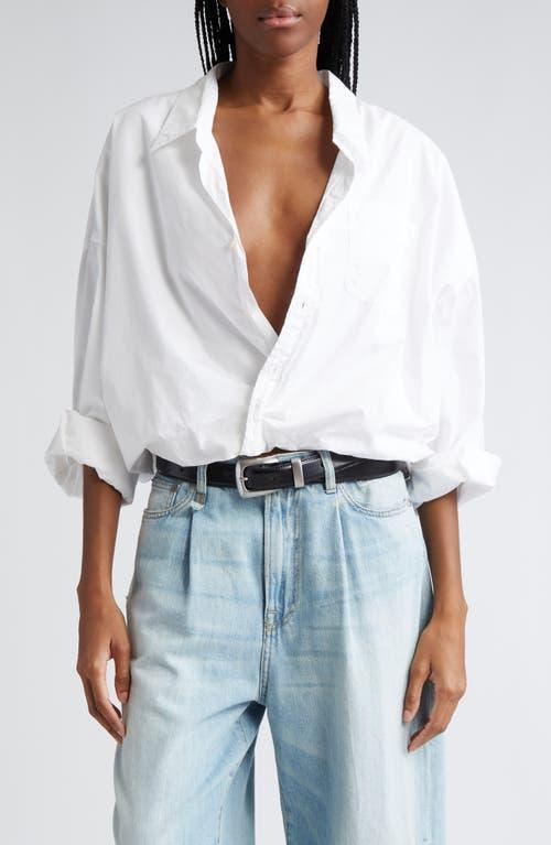 Womens Cotton Crossover Bubble Shirt Product Image