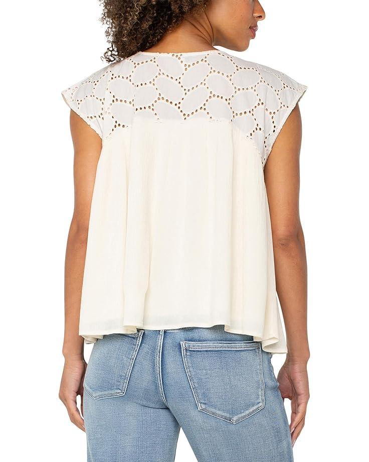 V-Neck Shirred Flutter Sleeve Blouse Product Image