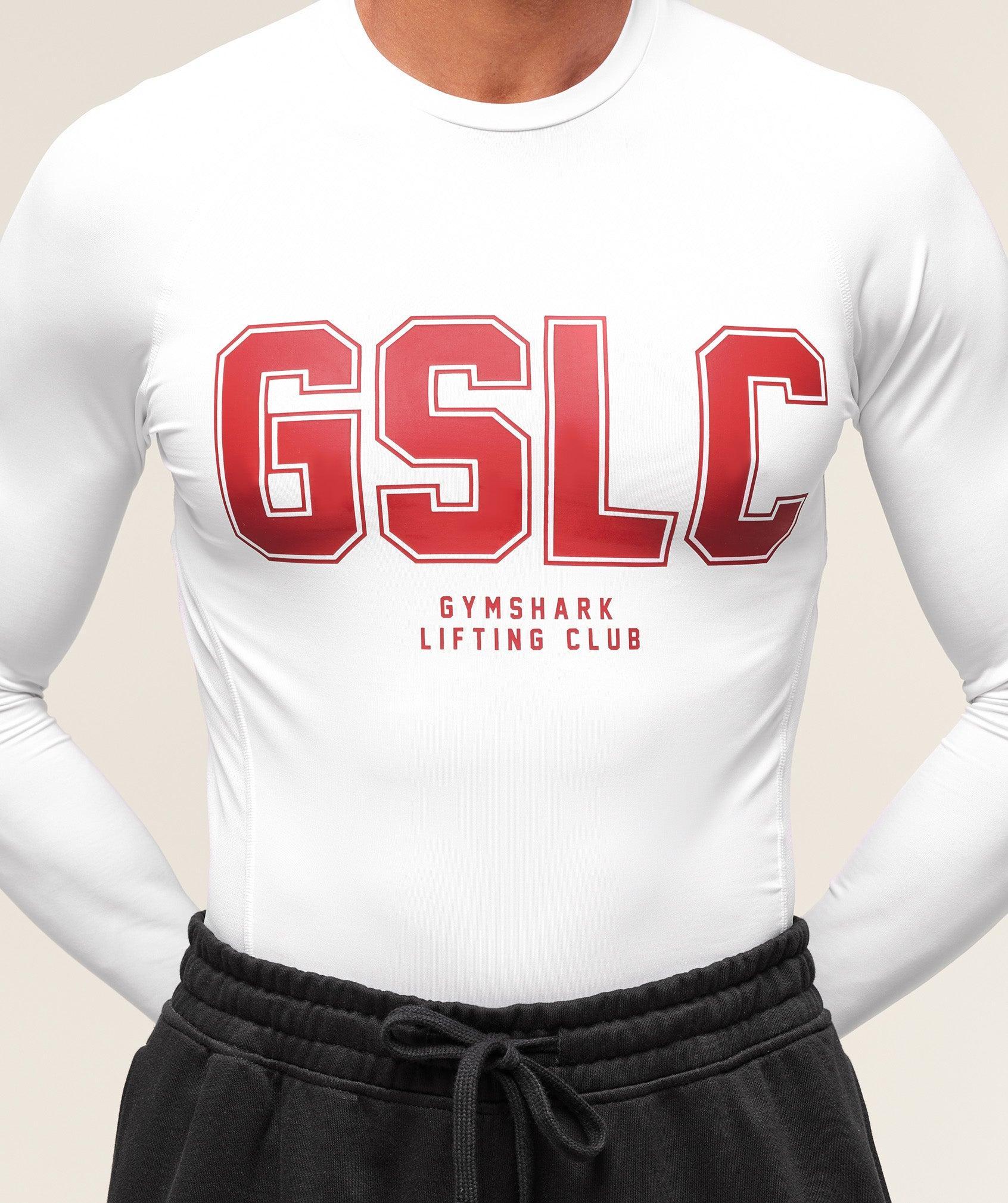 Gymshark GSLC Baselayer Long Sleeve T-Shirt - White Male Product Image