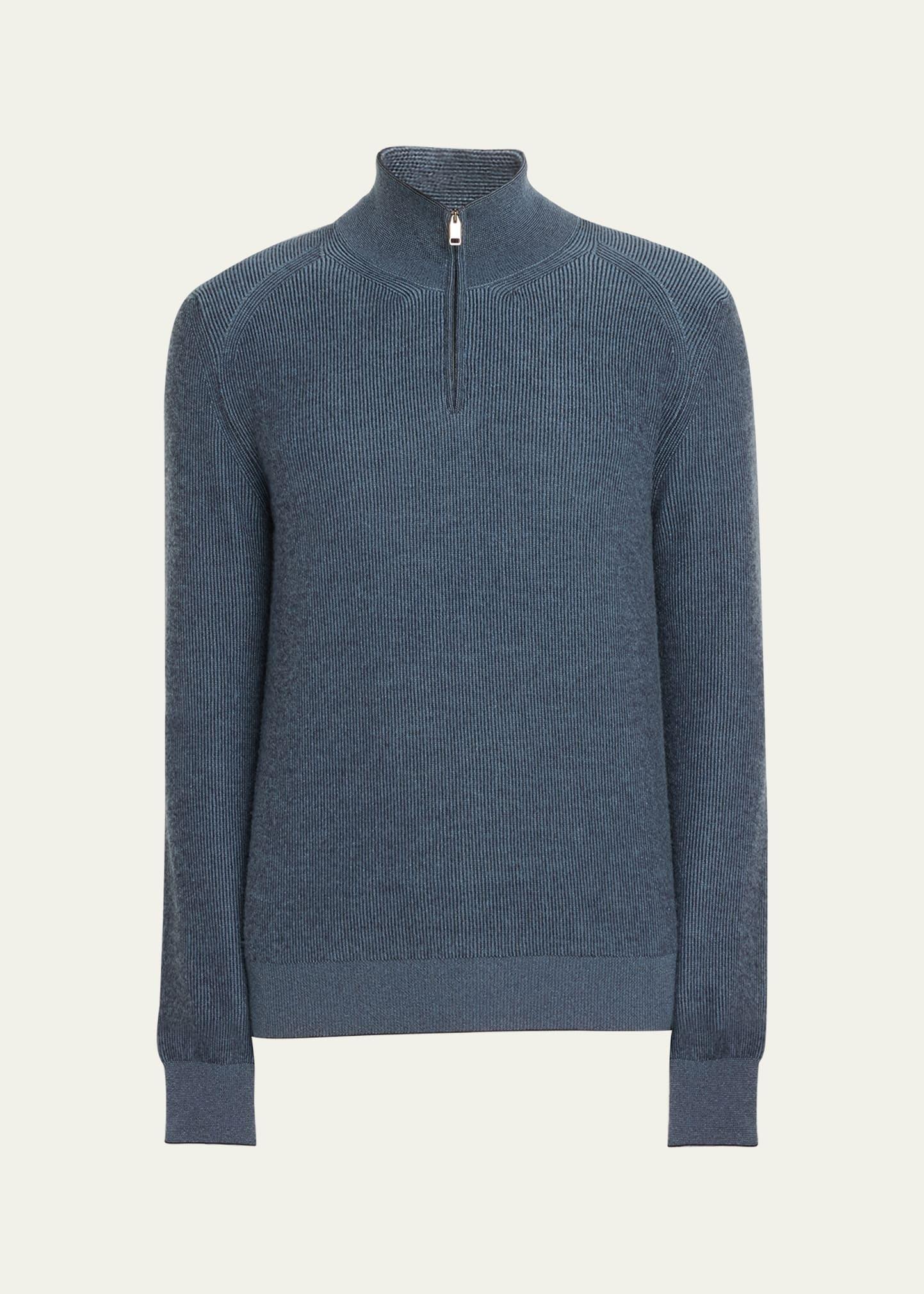 Mens Cashmere-Wool Quarter-Zip Sweater Product Image