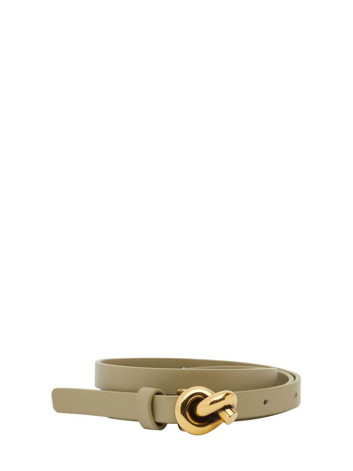 BOTTEGA VENETA 1.2cm Knot Leather Belt In Travertine Product Image