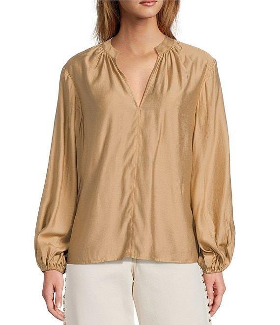 Antonio Melani Doris V-Neck Long Sleeve Elastic Cuff Blouse Product Image