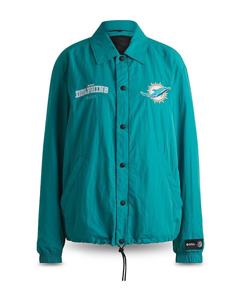 HUGO BOSS Boss X Nfl Water-repellent Jacket With Embroidered Branding In Dolphins Product Image