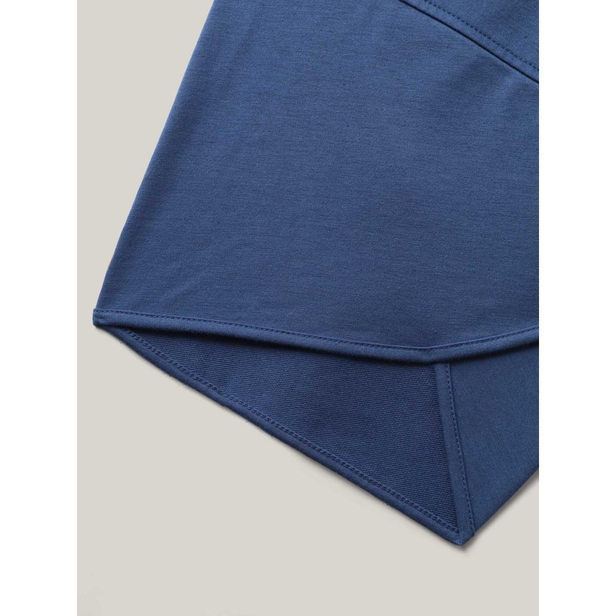 Plus Size Stretchy Waist Asymmetrical Hem Straight-Leg Pants Women Indigo Casual Straight Leg Mid Rise Everyday-Casual Pants BloomChic 14-16/1X Product Image