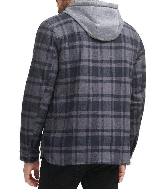 Levi's® Sherpa Lined Dark Plaid Shirt Jacket Product Image