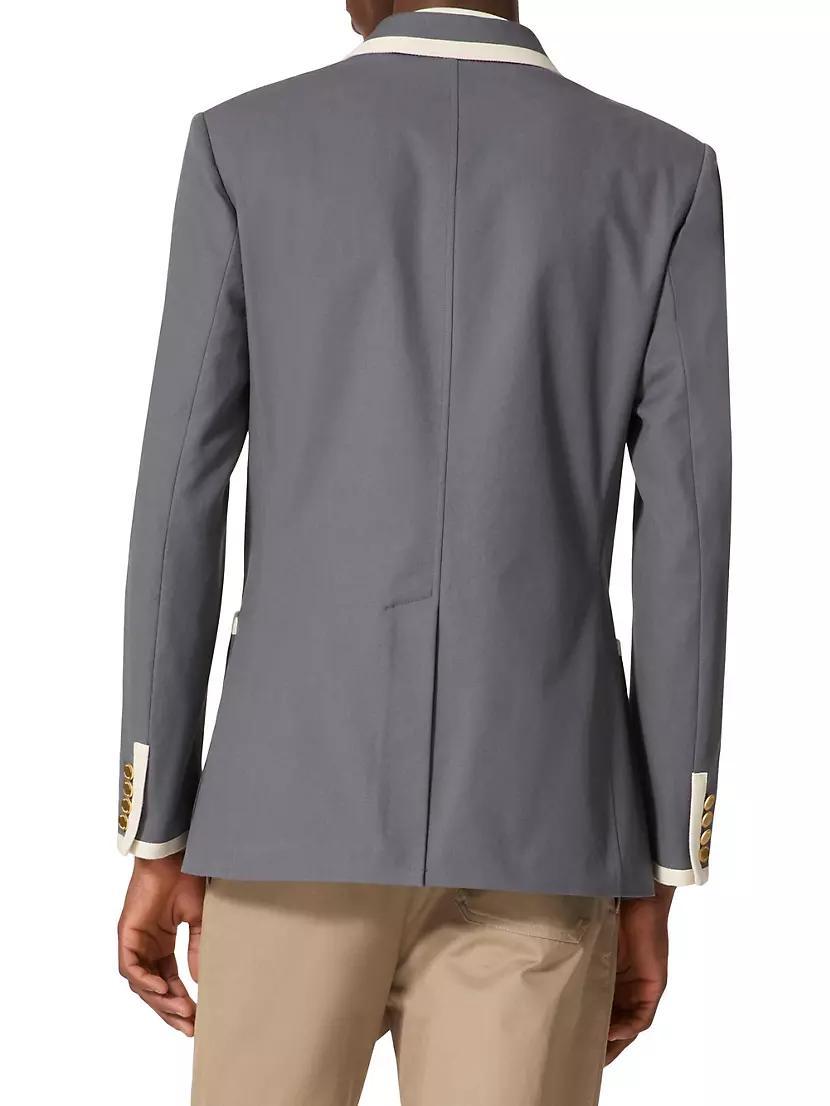 Double-Breasted Jacket in Stretch Cotton Canvas Product Image