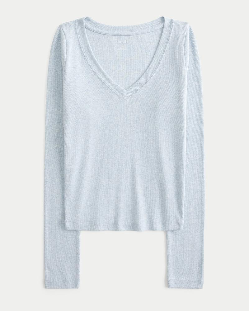 Long-Sleeve V-Neck Top Product Image