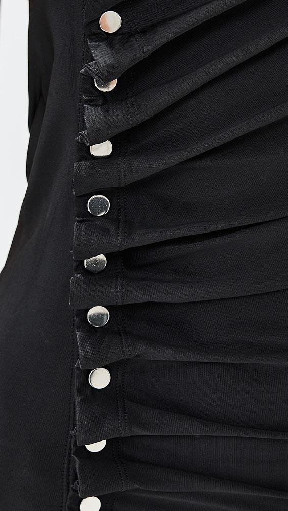 rabanne Black Drape Pression Sleeveless Dress | Shopbop Product Image