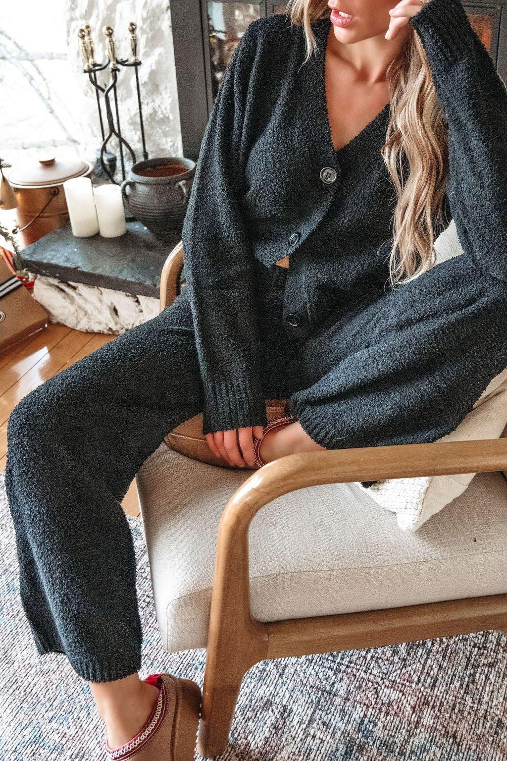 Black Sherpa Lounge Set Product Image