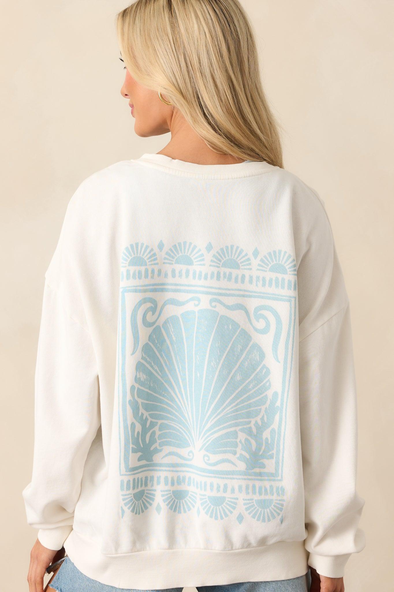 Z Supply Sea Salt Ivory L'Ocean Sunday Sweatshirt Product Image