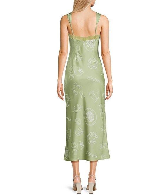 Bailey Rose Sweetheart Neck Pasta Print Midi Dress Product Image