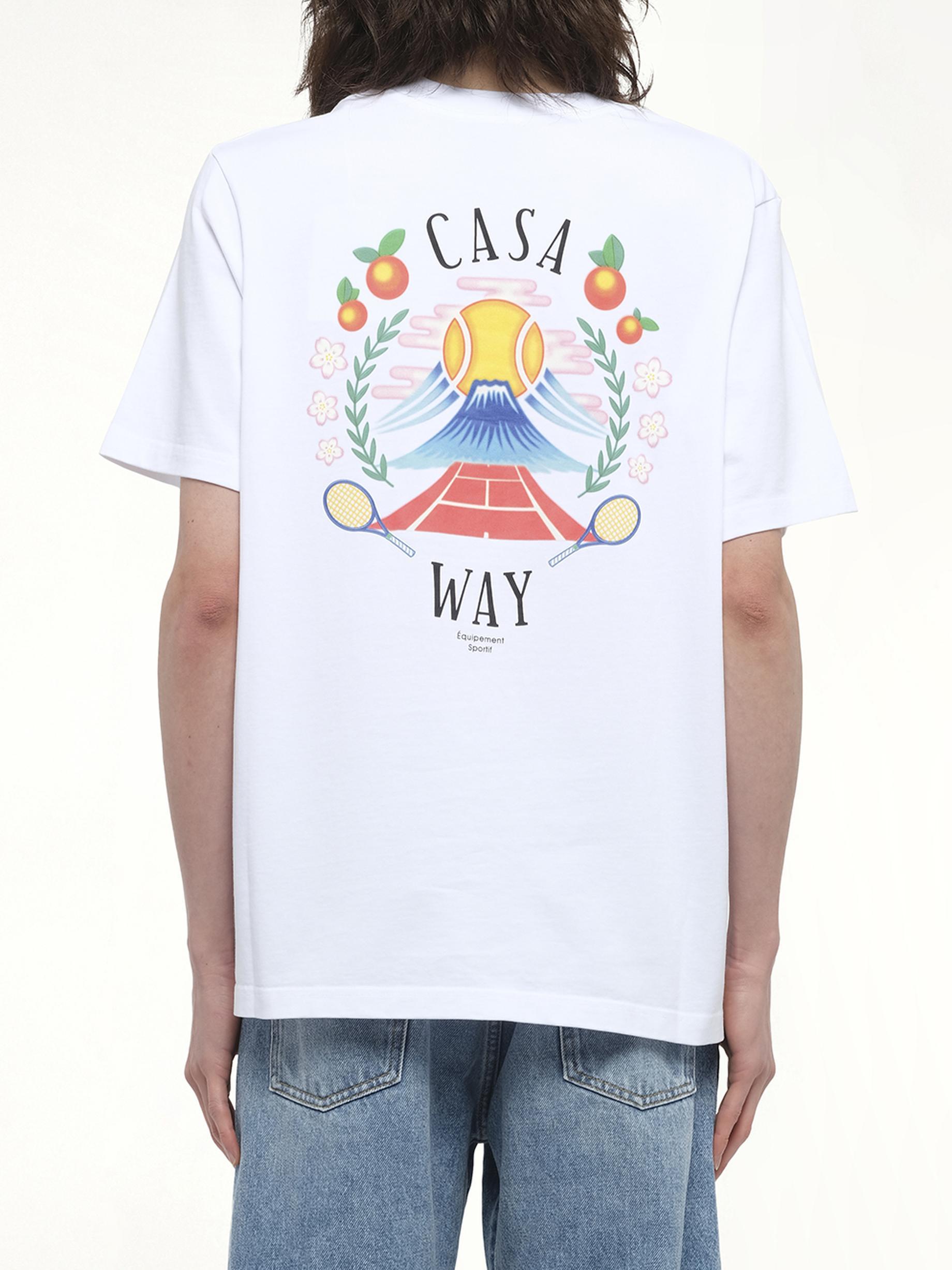 CASABLANCA Mens Casa Way Mountain Graphic-print Cotton-jersey T-shirt Xxxl In White Product Image