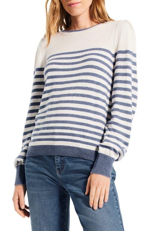 NIC+ZOE Striped Femme Sleeve Sweater Multi) Women's Sweater Product Image