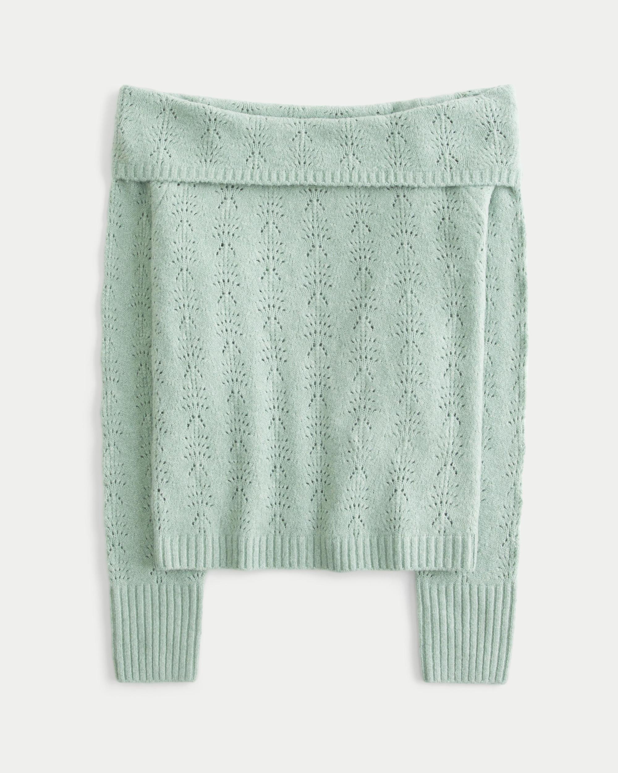 Hollister Comfy Cloud Stitchy Off-the-Shoulder Sweater Product Image