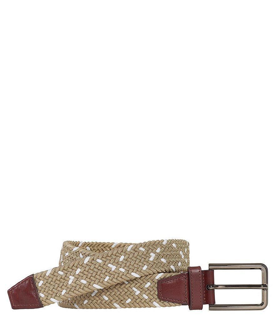 Johnston & Murphy Men's Woven Pattern Stretch-Knit Belt Product Image