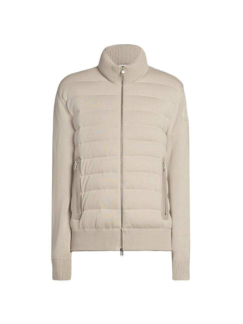 Moncler Cotton Quilted Zip Cardigan Sweater Product Image