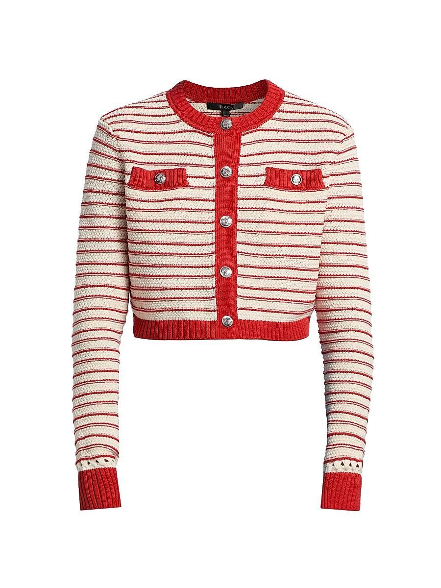 Womens Miller Striped Cotton Cardigan Product Image
