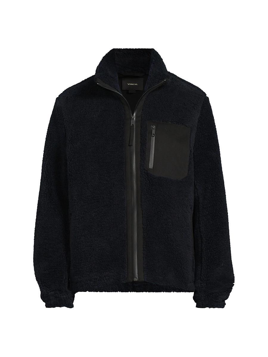 Mens Faux-Sherpa Zip-Up Jacket Product Image
