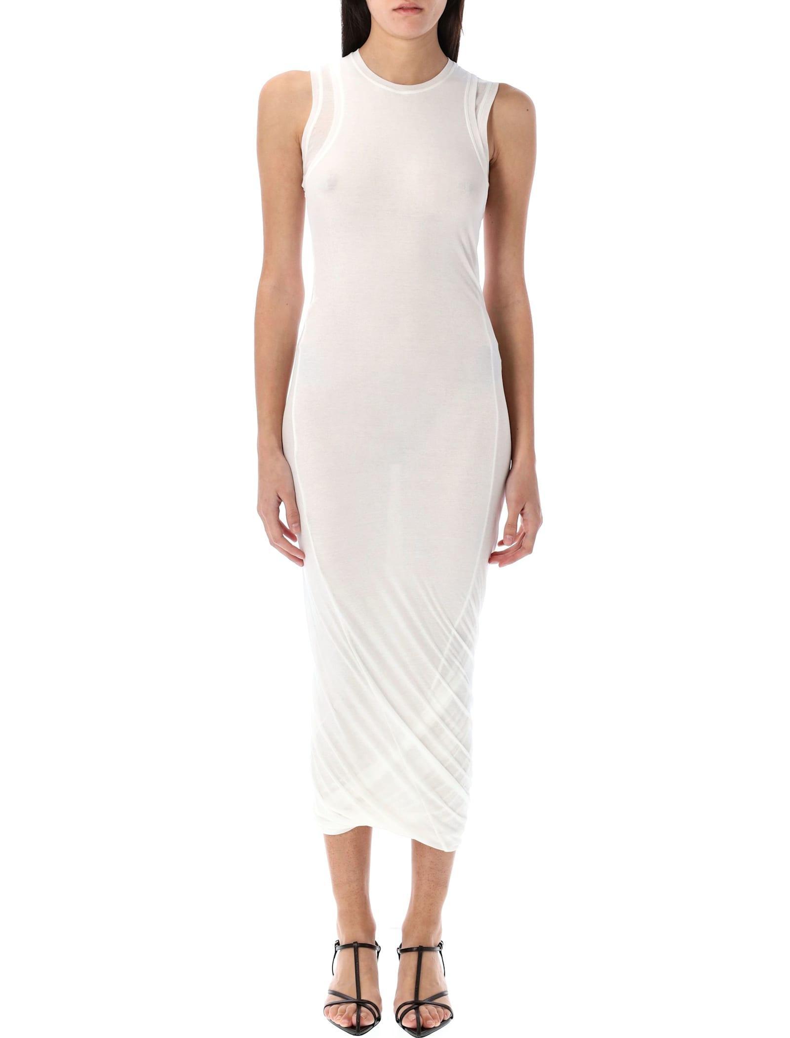 JIL SANDER Crewneck Sleeveless Midi Dress In White Product Image