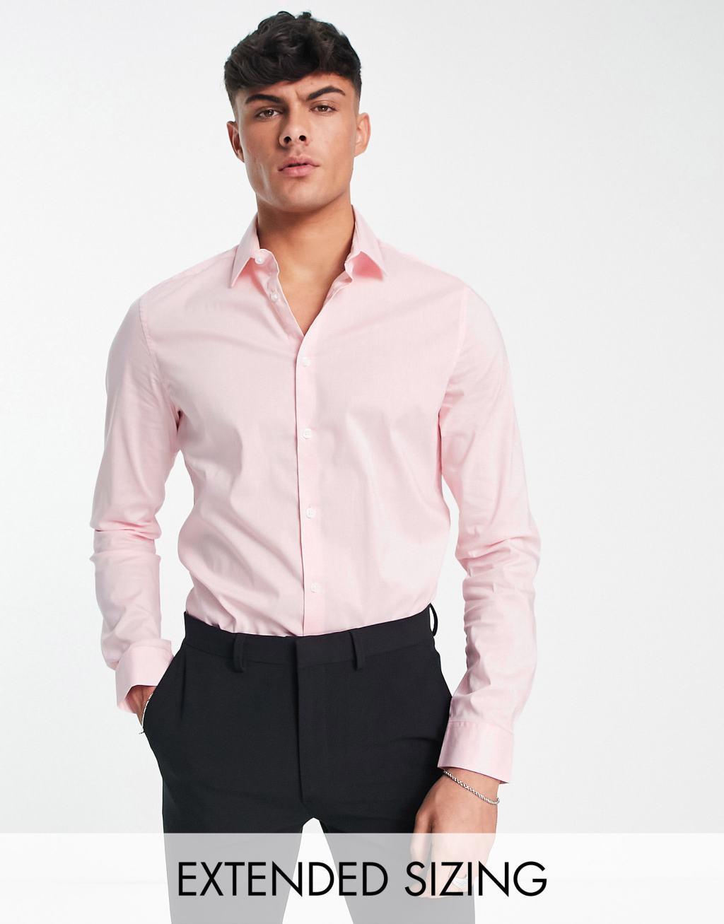 ASOS DESIGN stretch slim fit work shirt in white Product Image