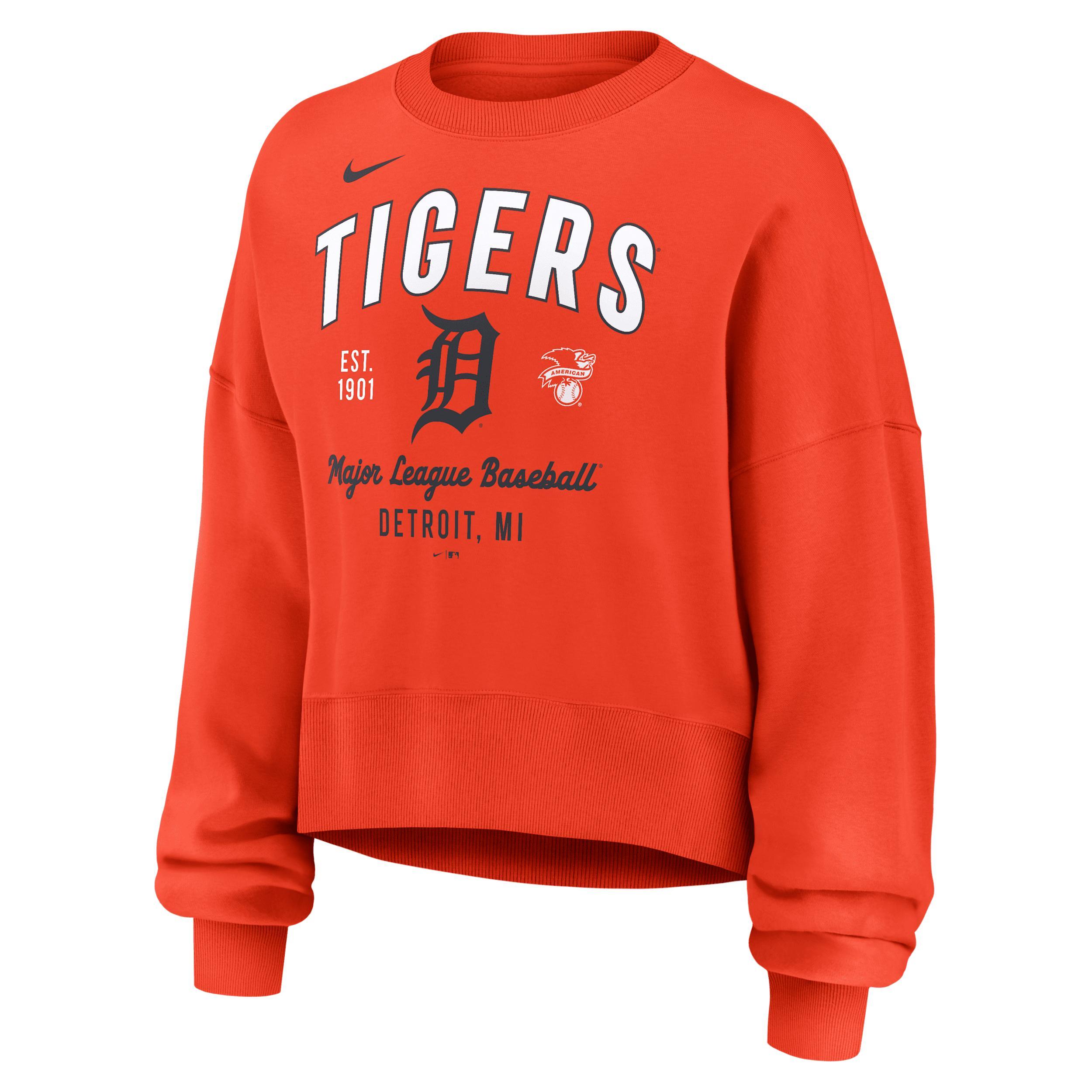 Women's Nike Orange New York Mets Oversized High Hip Pullover Sweatshirt, Size: XL Product Image