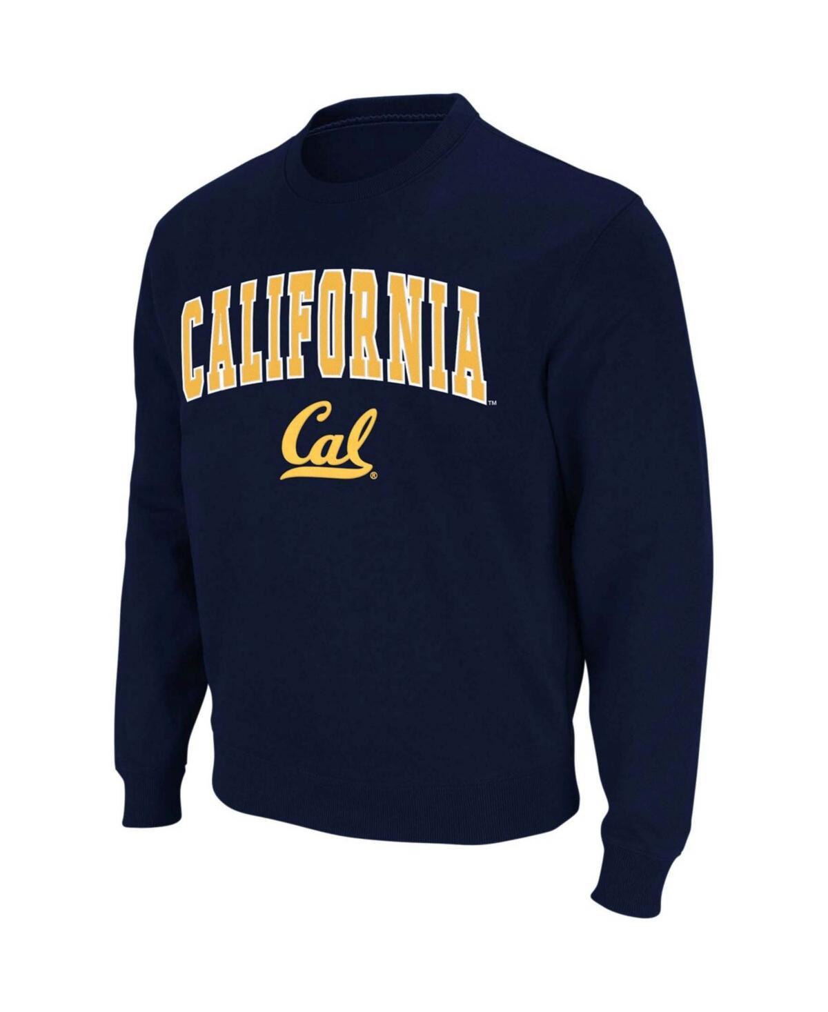 Men's Colosseum Navy Cal Bears Arch & Logo Crew Neck Sweatshirt, Size: Small, Blue Product Image
