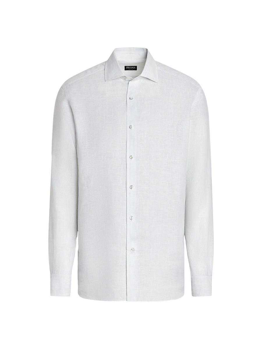 Mens Oasi Lino Striped Shirt Product Image