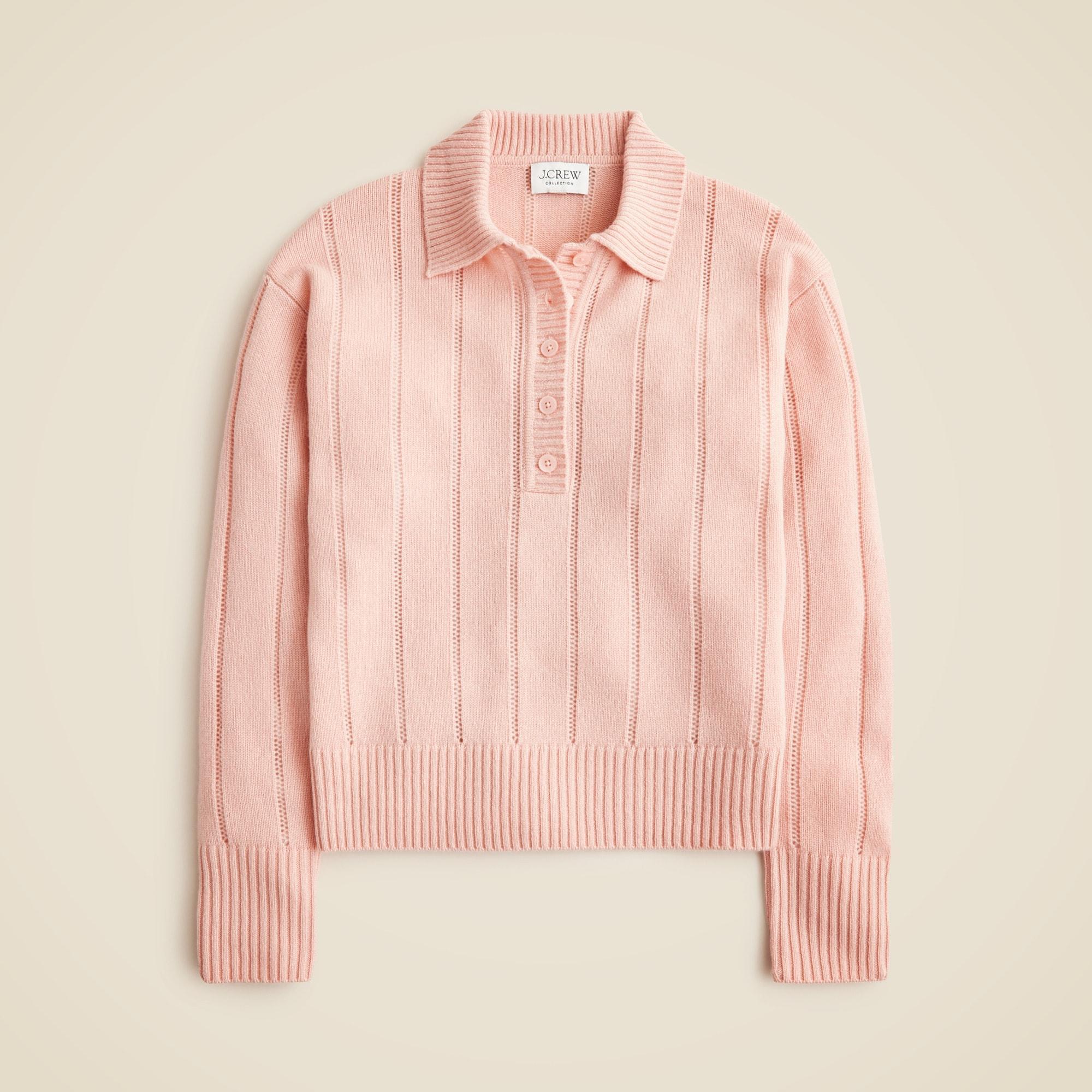 Cashmere pointelle sweater-polo Product Image