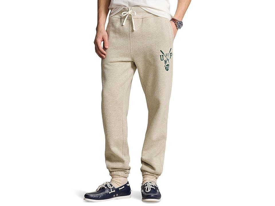 Polo Ralph Lauren Slub Fleece Graphic Sweatpants (Light Vintage Heather) Men's Jacket Product Image