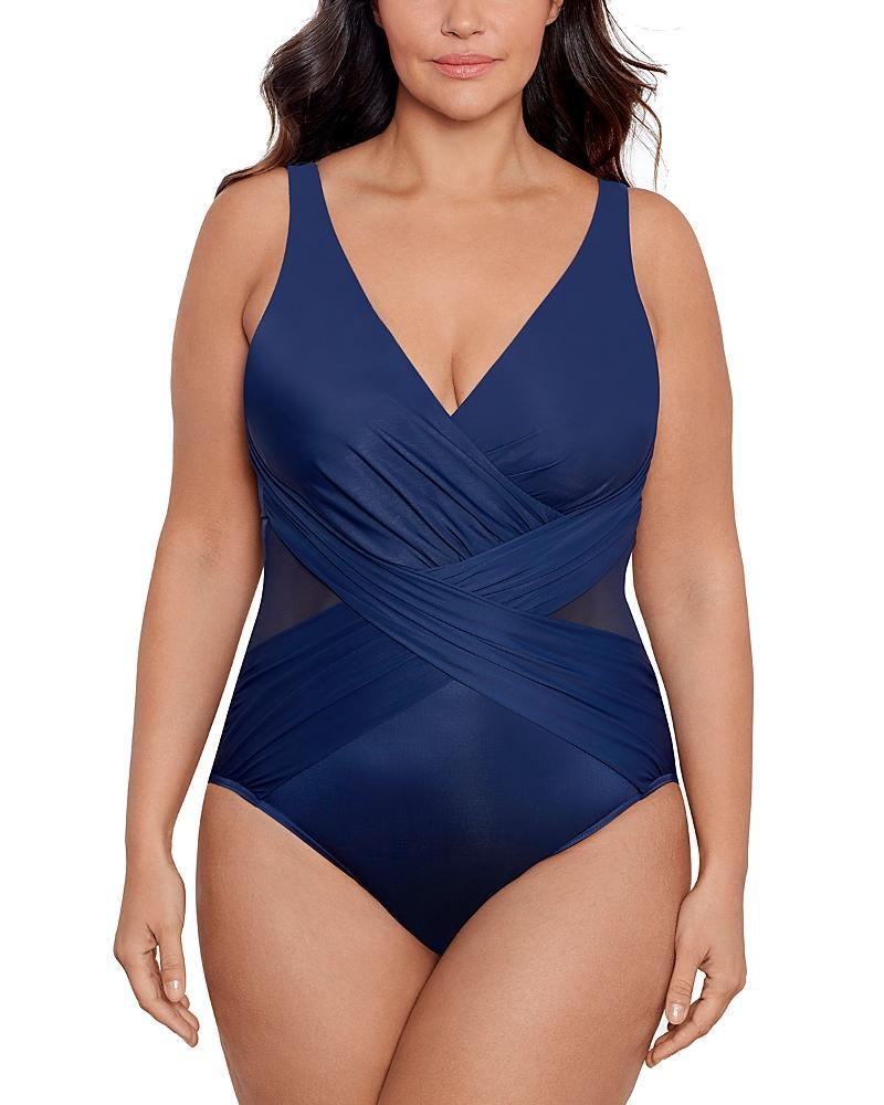 Plus Size Solid Crossover One-Piece Product Image