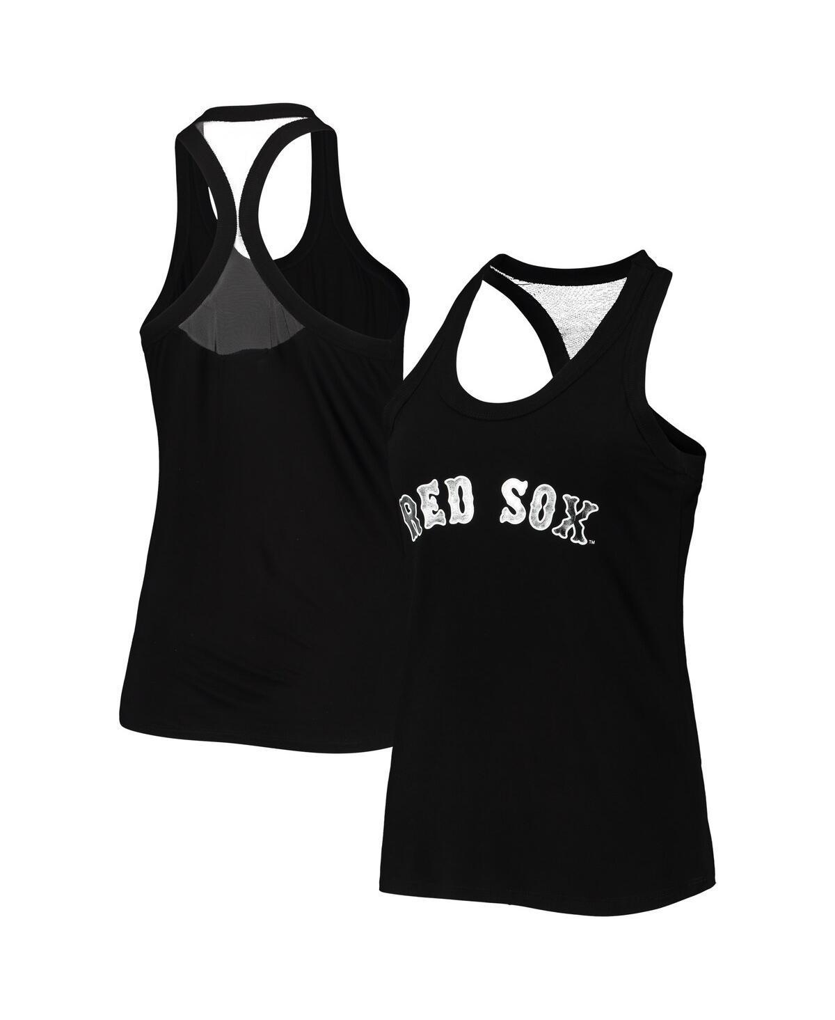 Women's The Wild Collective Black Boston Red Sox Tonal Athleisure Racerback Tank Top, Size: XS Product Image