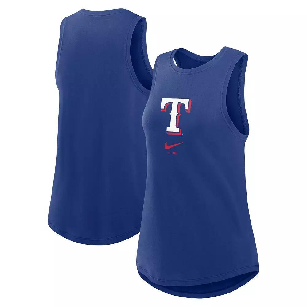 Women's Nike Royal Texas Rangers Legacy Icon High Neck Fashion Tank Top, Size: XL, Blue Product Image