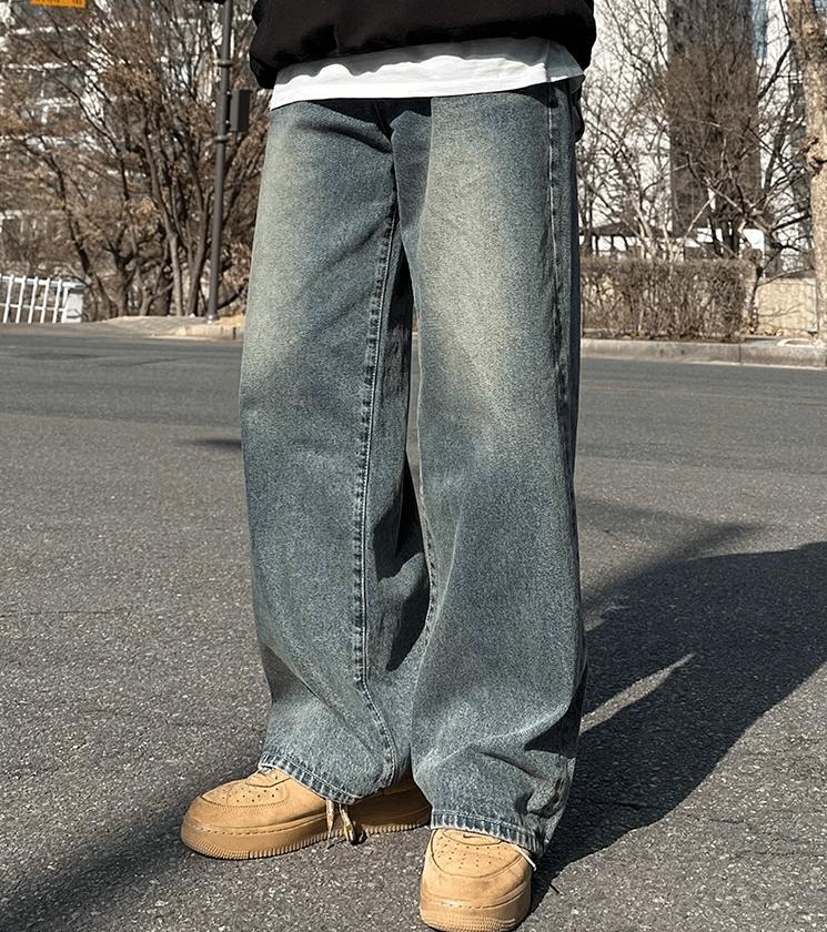 RT No. 9405 DENIM WIDE STRAIGHT JEANS Product Image
