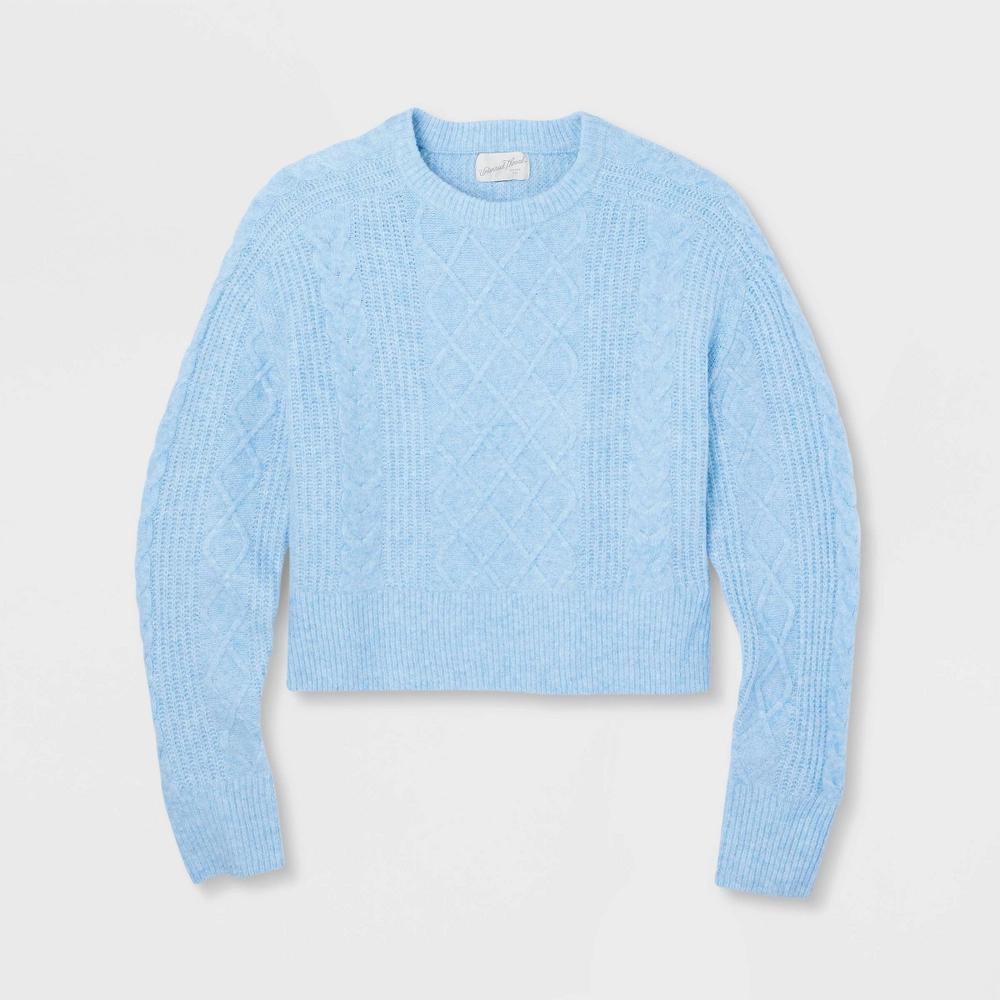 Women's Crewneck Cashmere-Like Cable Pullover Sweater - Universal Thread™ Product Image