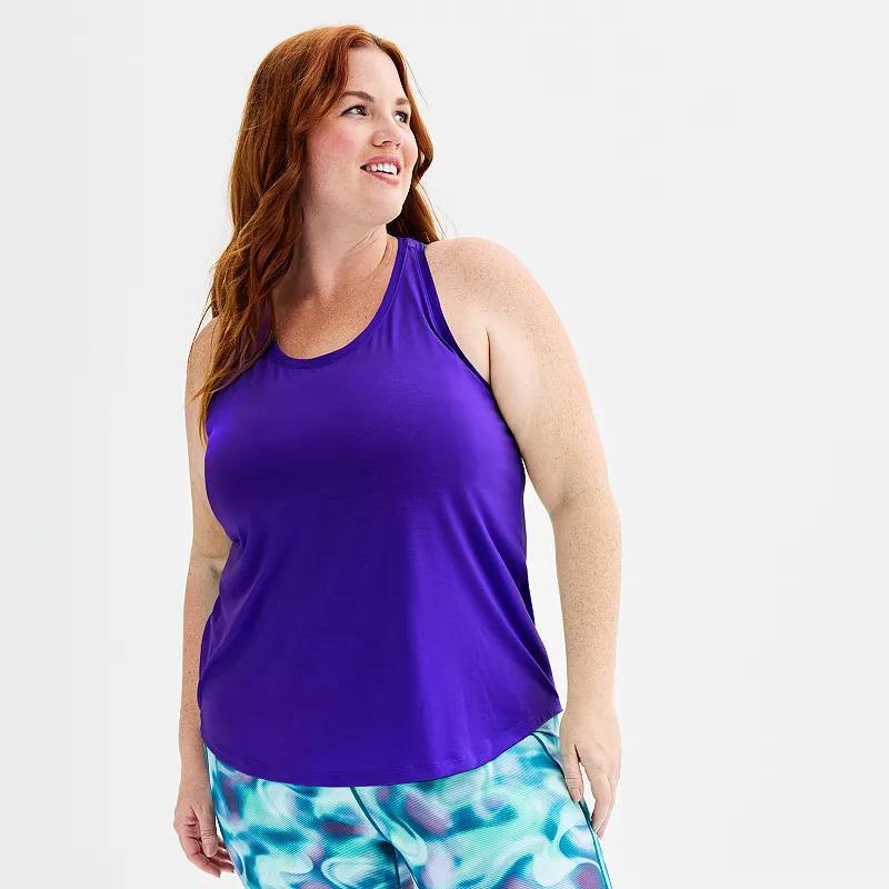 Plus Size Tek Gear Core V-Neck Tee, Womens Silver Boardwalk Product Image