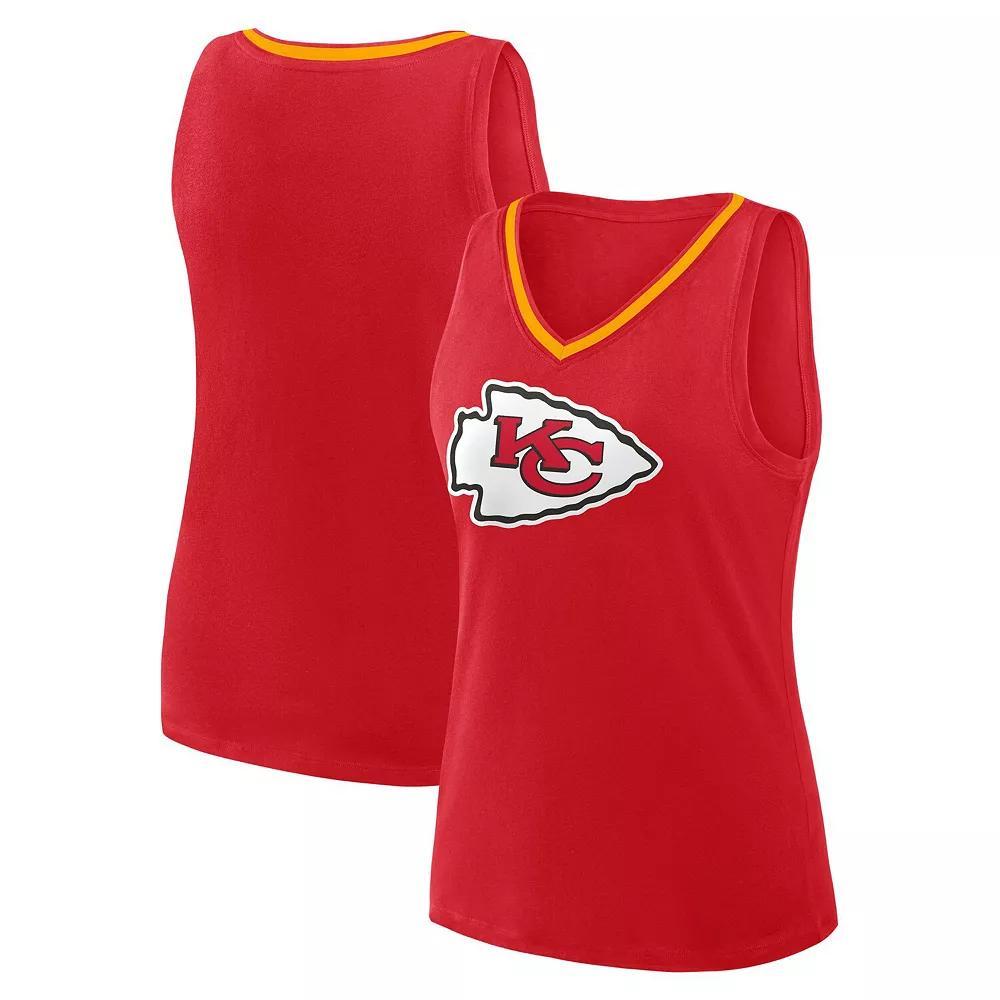 Women's Red Kansas City Chiefs Plus Size Stellar Win V-Neck Tank Top, Size: 2XL Product Image