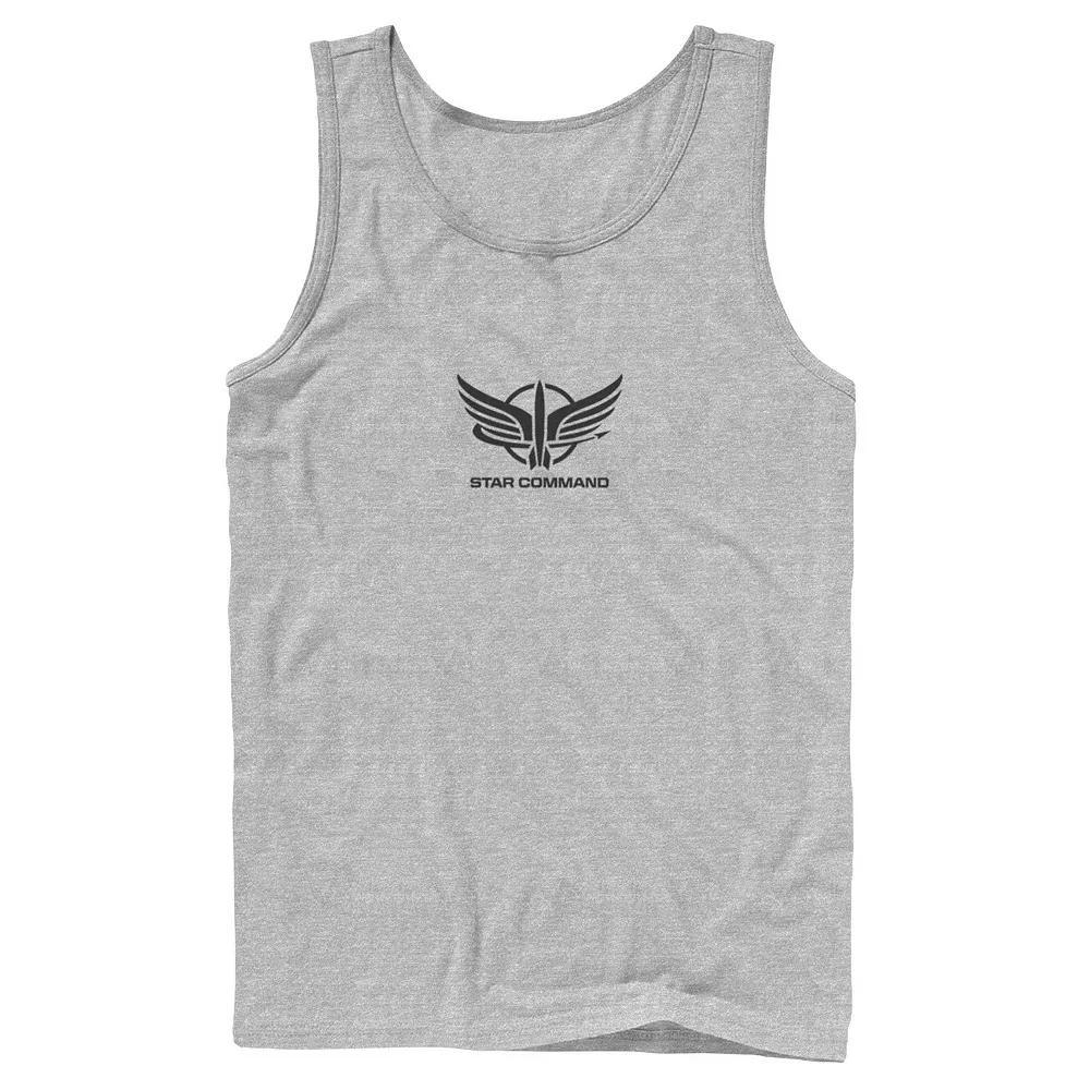 Men's Disney / Pixar Lightyear Star Command Logo Tank Top, Size: Large, Athletic Grey Product Image