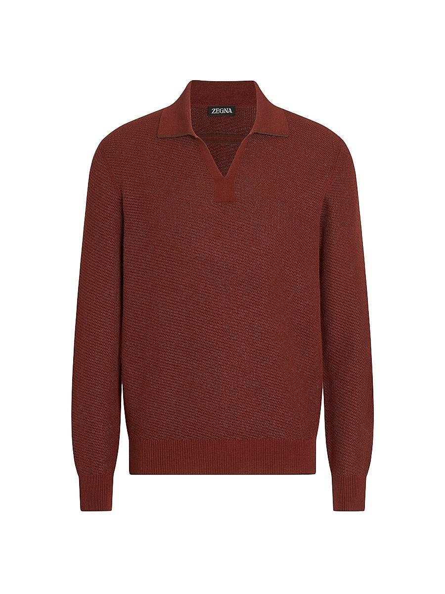 Mens Silk and Cashmere Polo Shirt Product Image