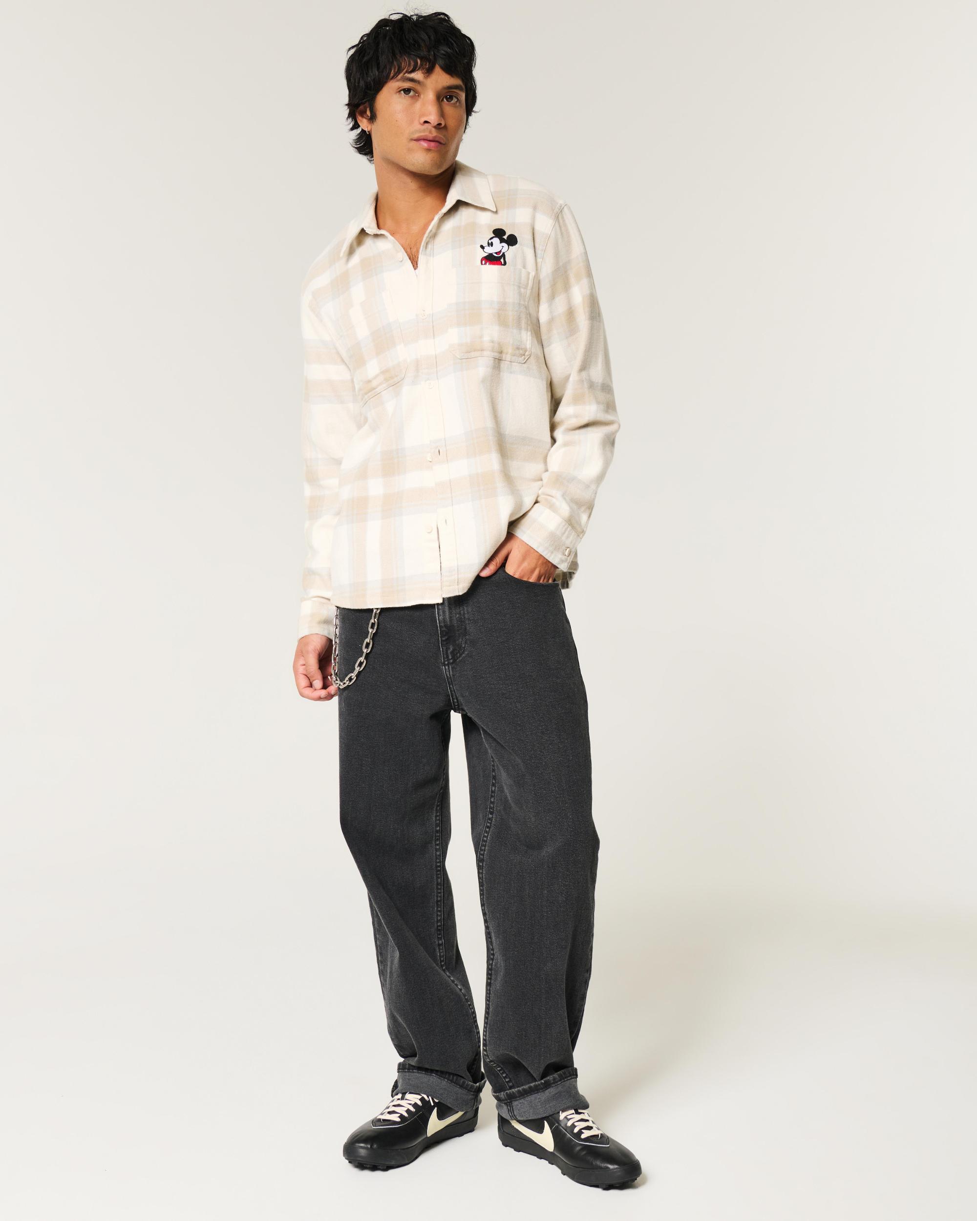 Relaxed Flannel Tom and Jerry Graphic Shirt Product Image