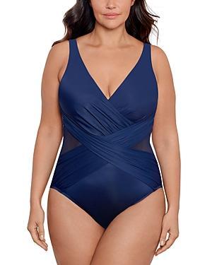 Plus Size Solid Crossover One-Piece Product Image