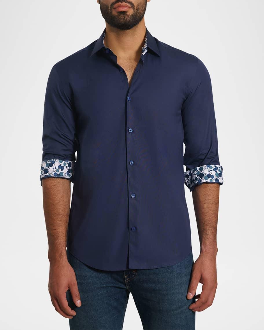 Mens Contrast-Reverse Solid Sport Shirt Product Image