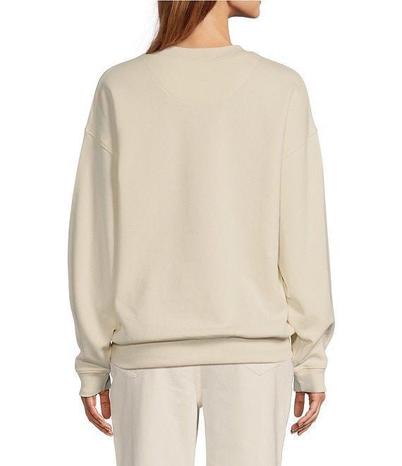 Le' AL.X 'Colorado' Script Embroidered Organic Cotton Crew Neck Dropped Long Sleeve Mid Length Coordinating Sweatshirt Product Image