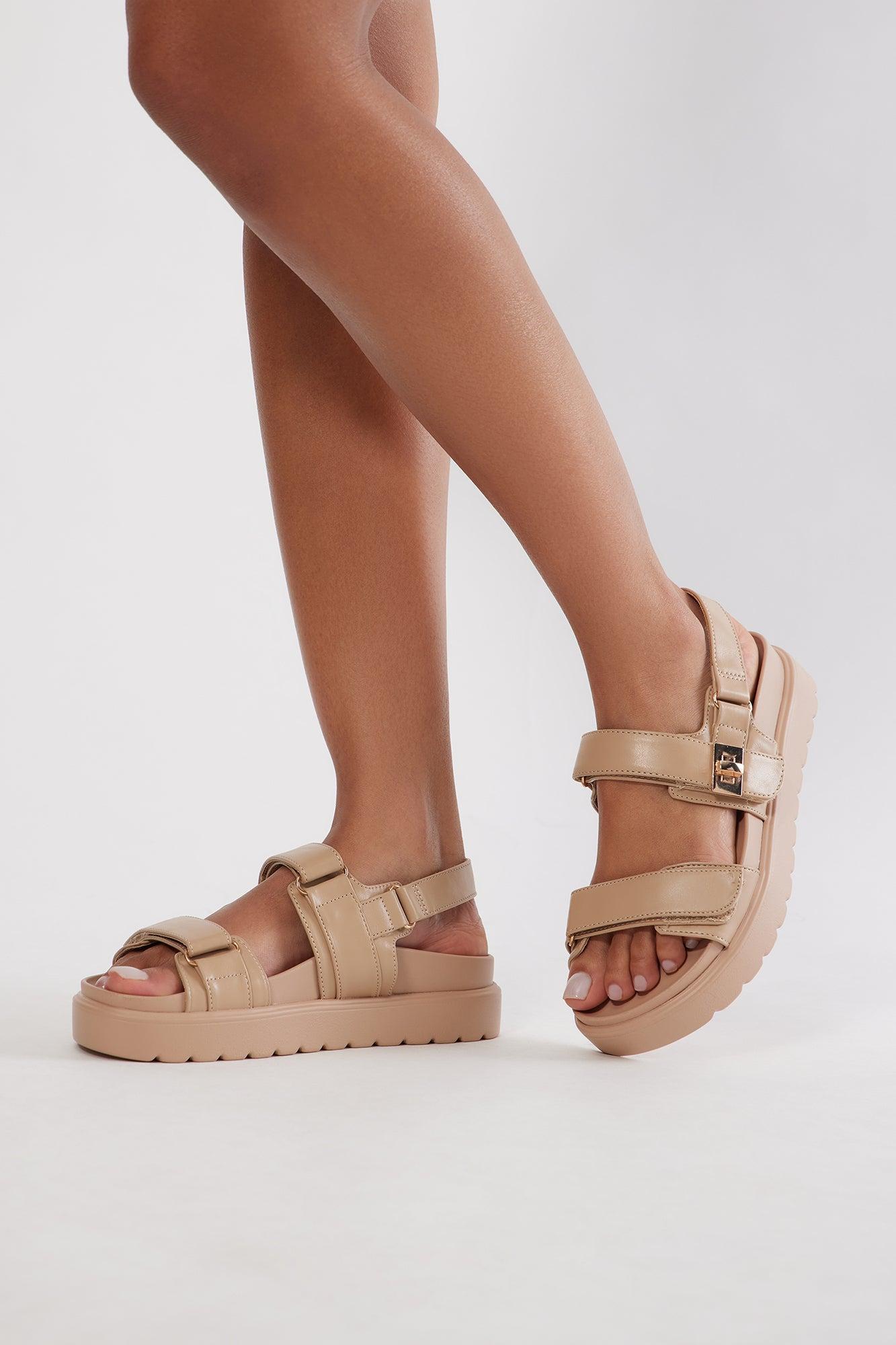 Ritz Platform Slingback Slides - Camel Product Image