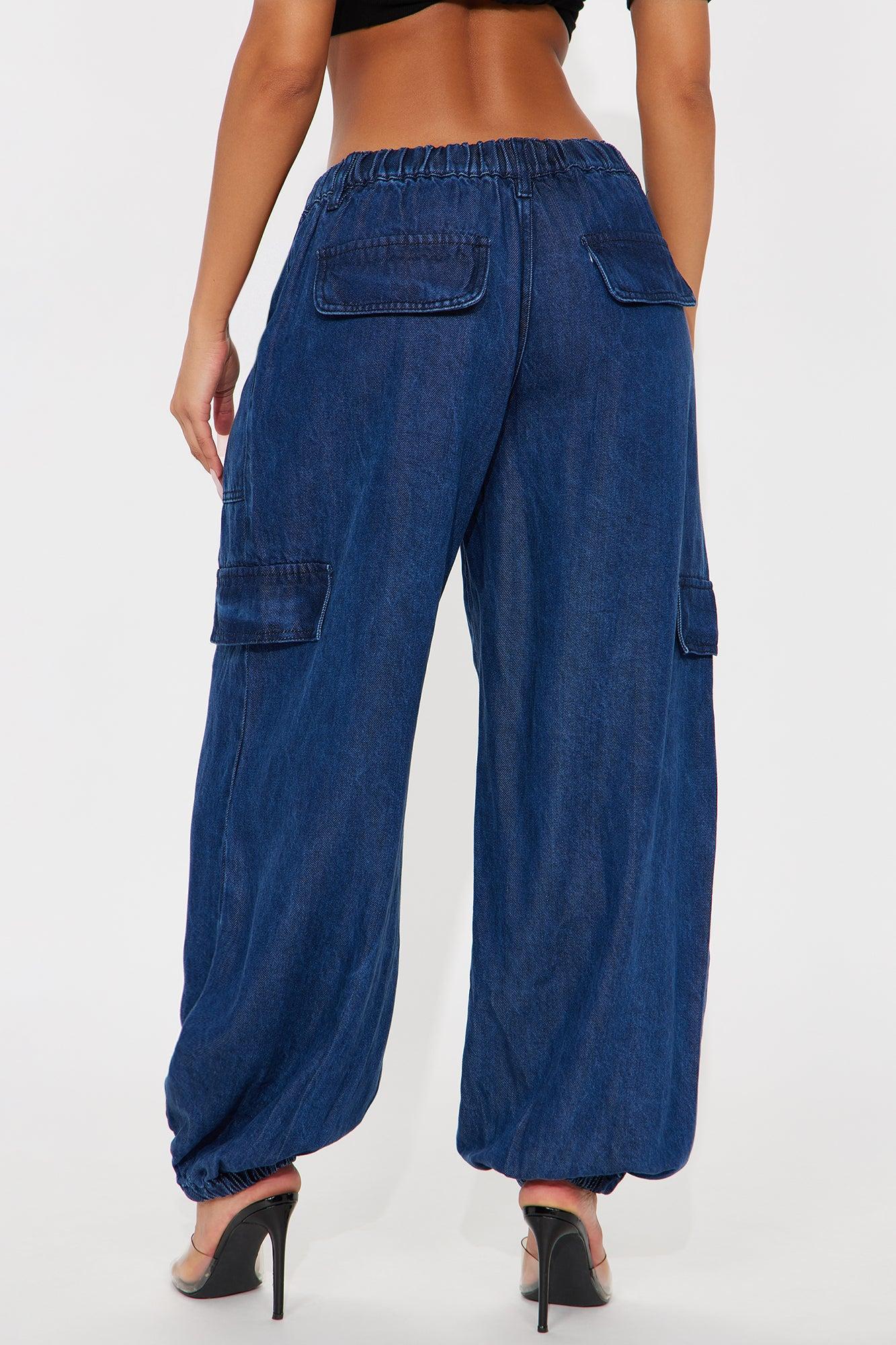 In The Loop Drapey Jogger Jeans - Dark Wash Female Product Image