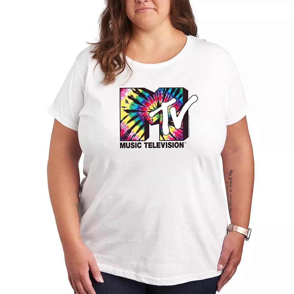 Plus Size MTV Tie Dye Logo Tee, Womens Product Image