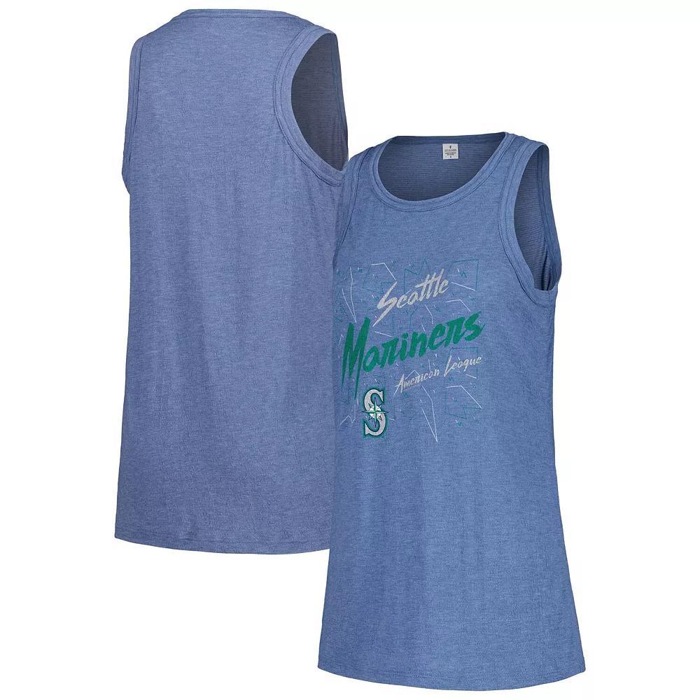 Women's Soft as a Grape Navy Seattle Mariners Gauze High Neck Tank Top, Size: Small, Blue Product Image