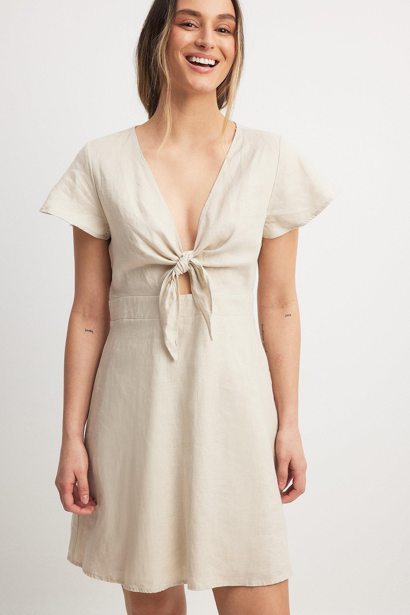 Tie Front Linen Dress Product Image