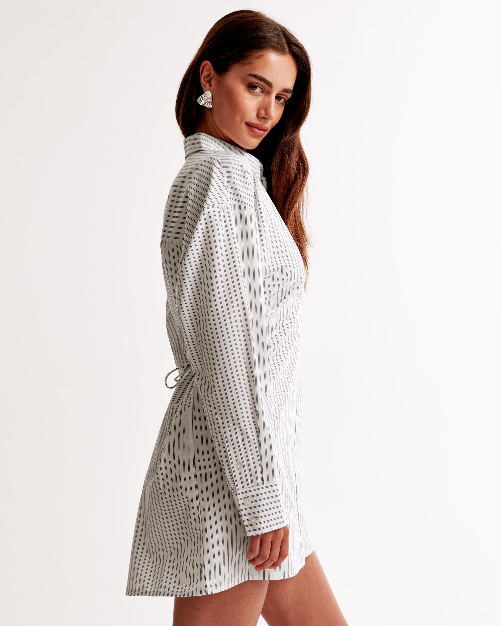 Long-Sleeve Mini Shirt Dress Product Image